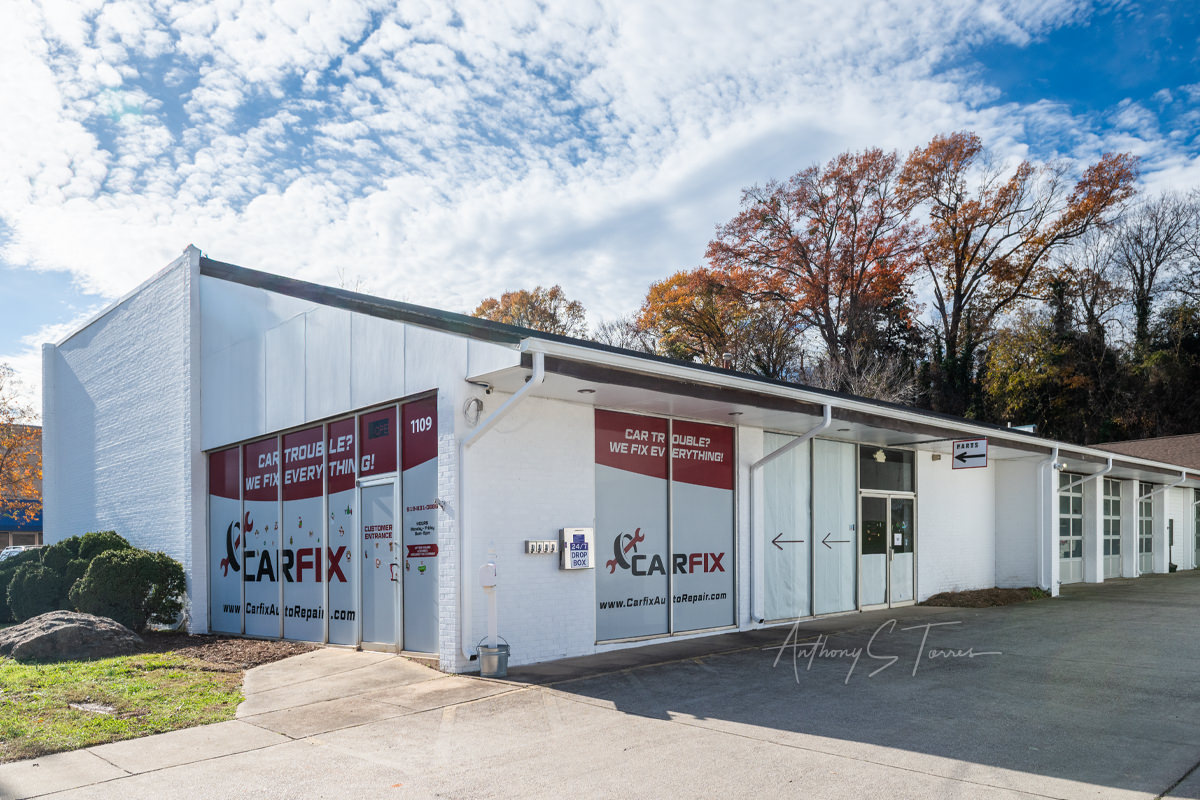 CarFix shop exterior, auto repair location, Raleigh NC