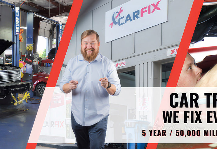 Business owner social media content in use, CarFix, Raleigh NC