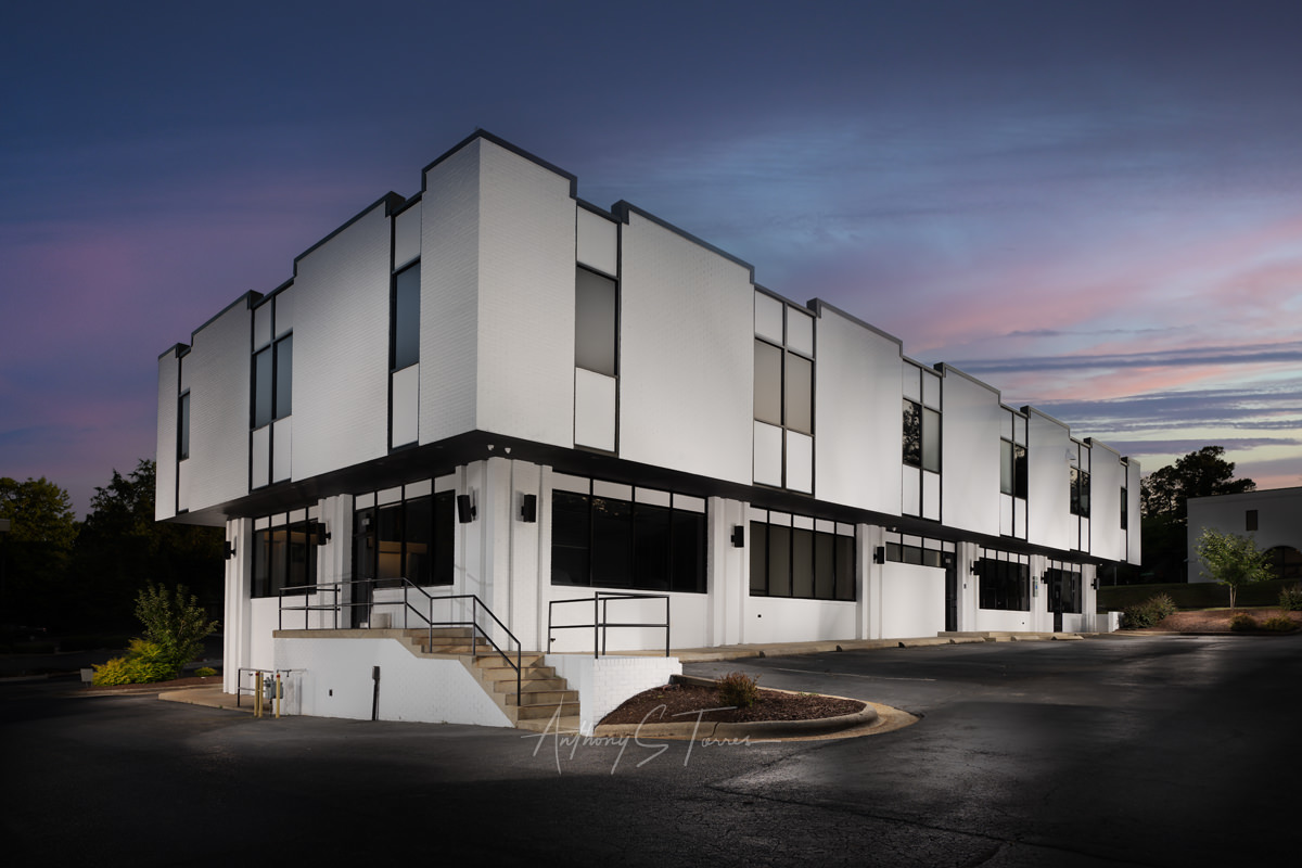 Commercial real estate photography, luxury building exterior, Raleigh NC