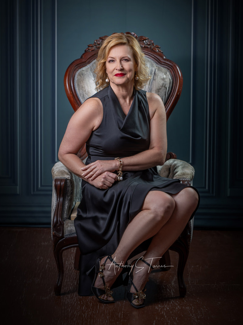 Personal branding glamour portrait, studio, Wake Forest NC