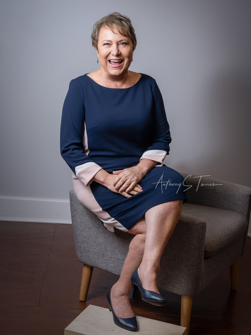 Personal branding lifestyle portrait, PR professional on location, Wake Forest NC