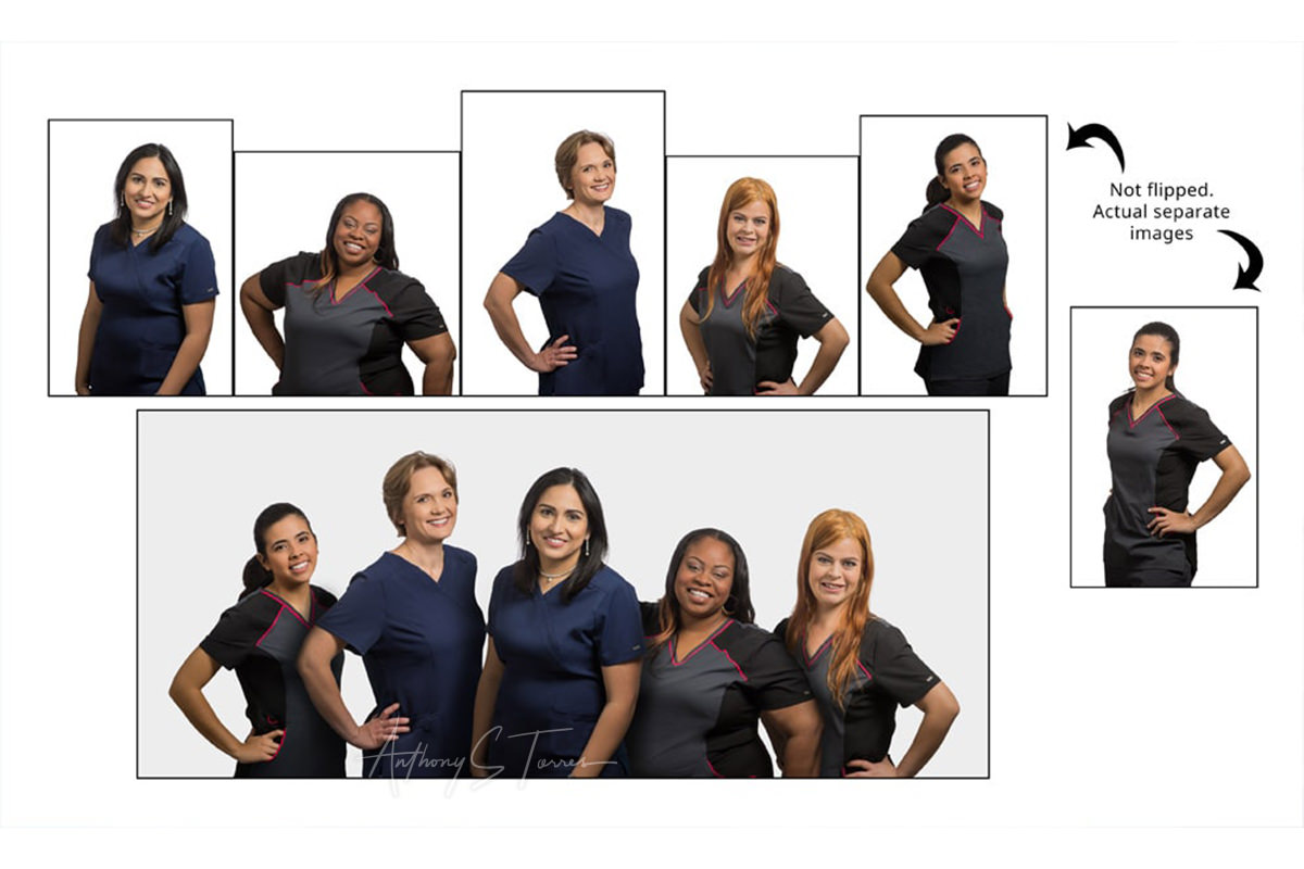 Team composite headshots showing how new members are added without a full reshoot, Raleigh NC